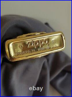 Zippo Rottweiler Polished Solid Brass 1992 VIII New Very Rare