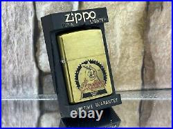 Zippo Solid Brass Indian Motorcycle Very Rare New & Unfired