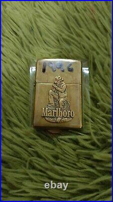 Zippo Very Rare Marlboro Man Emblem Brass Used 1996