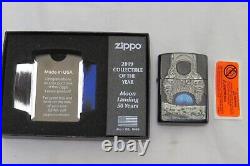 Zippo Windproof ARMOR Lighter MOON LANDING 50 YEARS 2019 Collectible VERY RARE