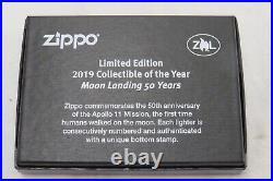 Zippo Windproof ARMOR Lighter MOON LANDING 50 YEARS 2019 Collectible VERY RARE