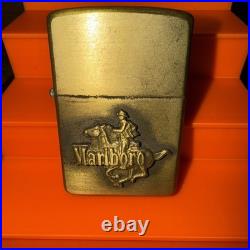 Zippo vintage Marlboro Brass Cowboy Unstruck 1982 Very Rare