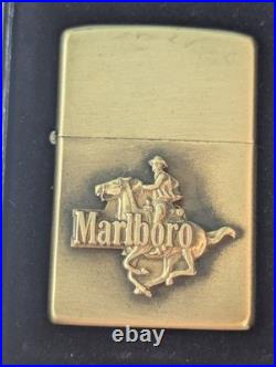 Zippo vintage Marlboro Brass Cowboy Unstruck 1982 Very Rare Original Box