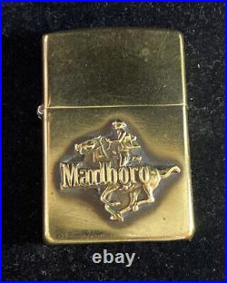 Zippo vintage Marlboro Brass Cowboy Used In great condition. 1982 Very Rare